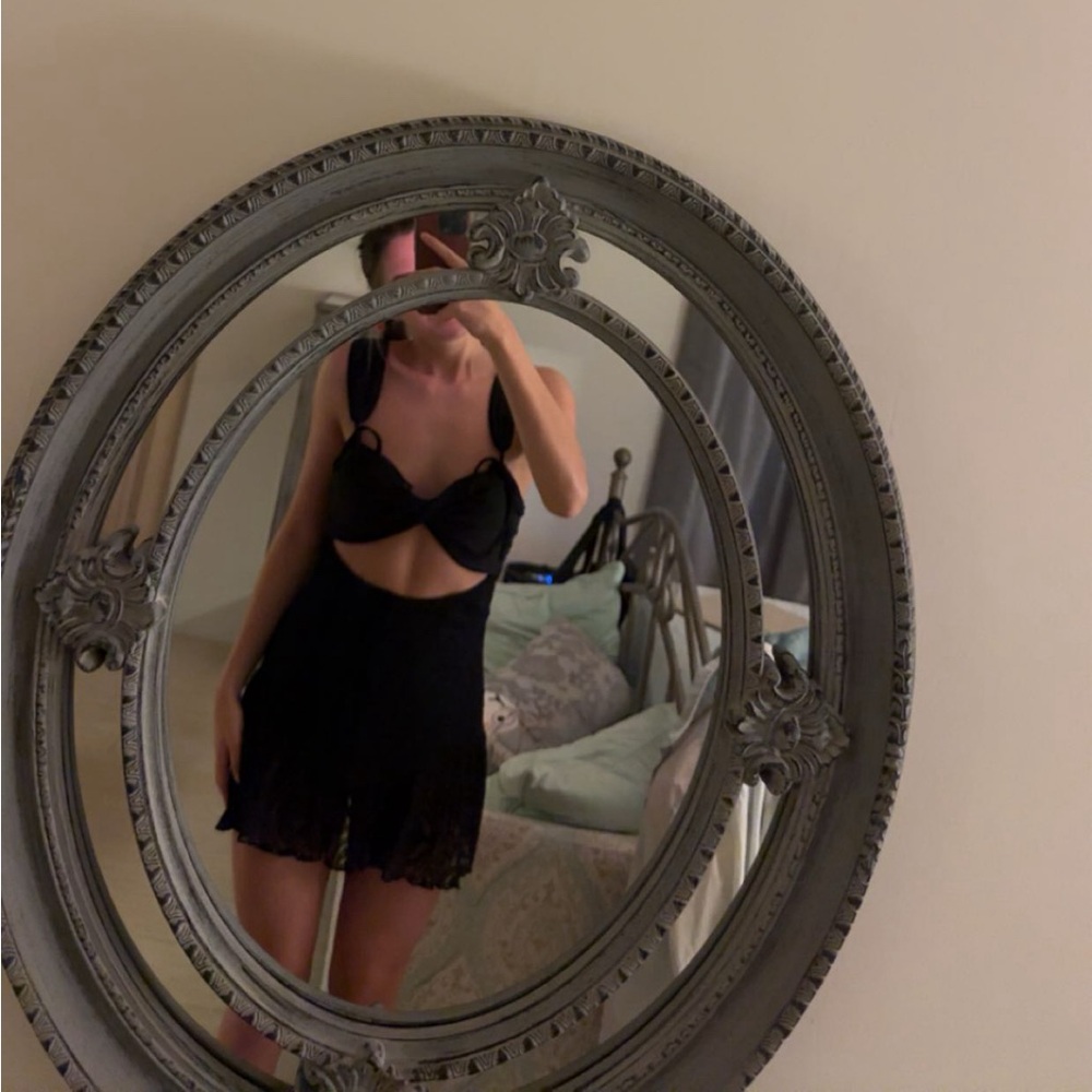SisterParty Lace Cutout Dress - Black